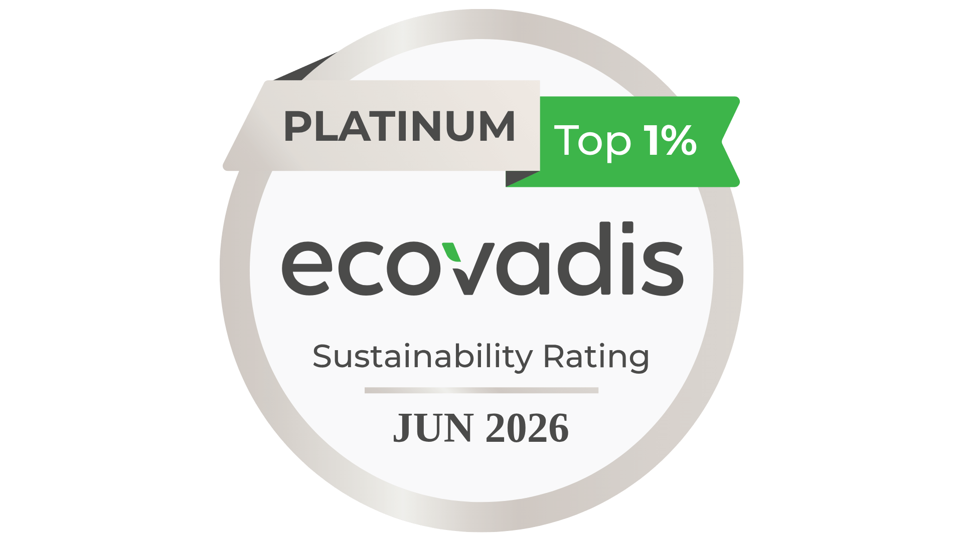 EcoVadis Platinum certification recognizing Caldic Canada's leadership in sustainability