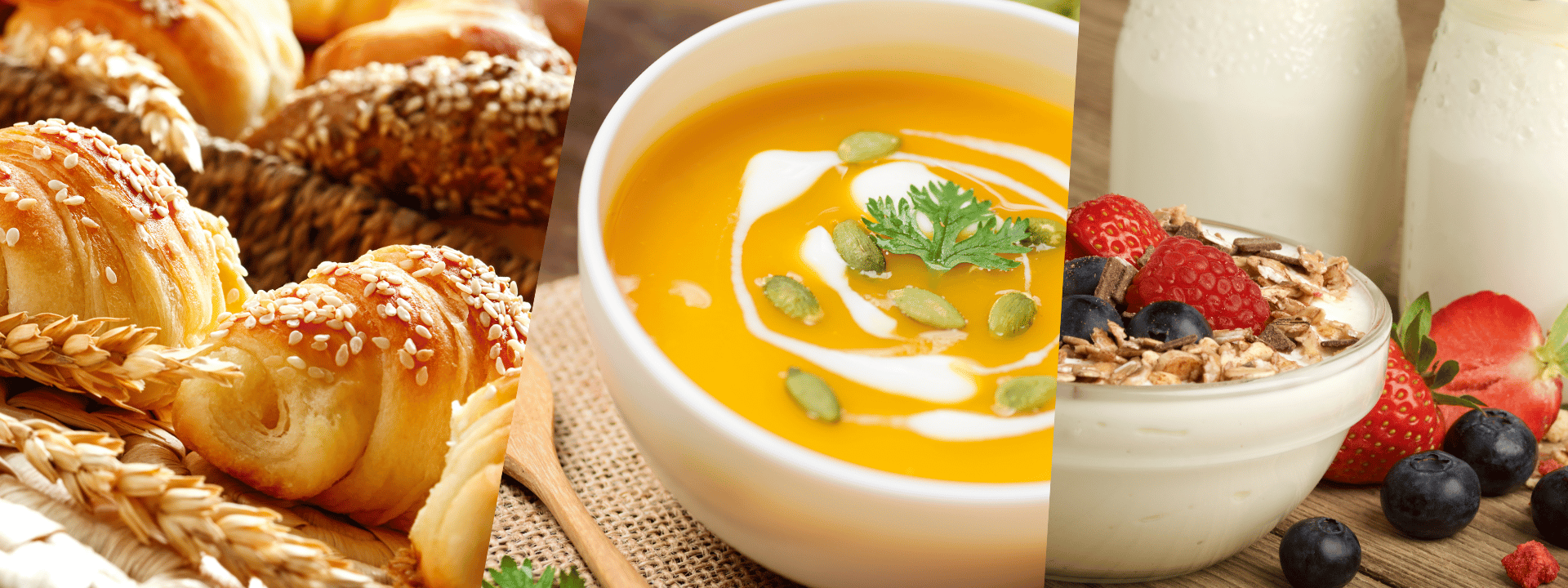 Bakery, soup, and dairy applications demonstrating CalStarch starch solutions for texture enhancement, stability, and food manufacturing performance.