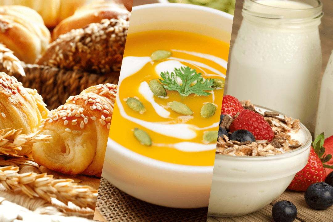 Bakery, soup, and dairy applications demonstrating CalStarch starch solutions for texture enhancement, stability, and food manufacturing performance.