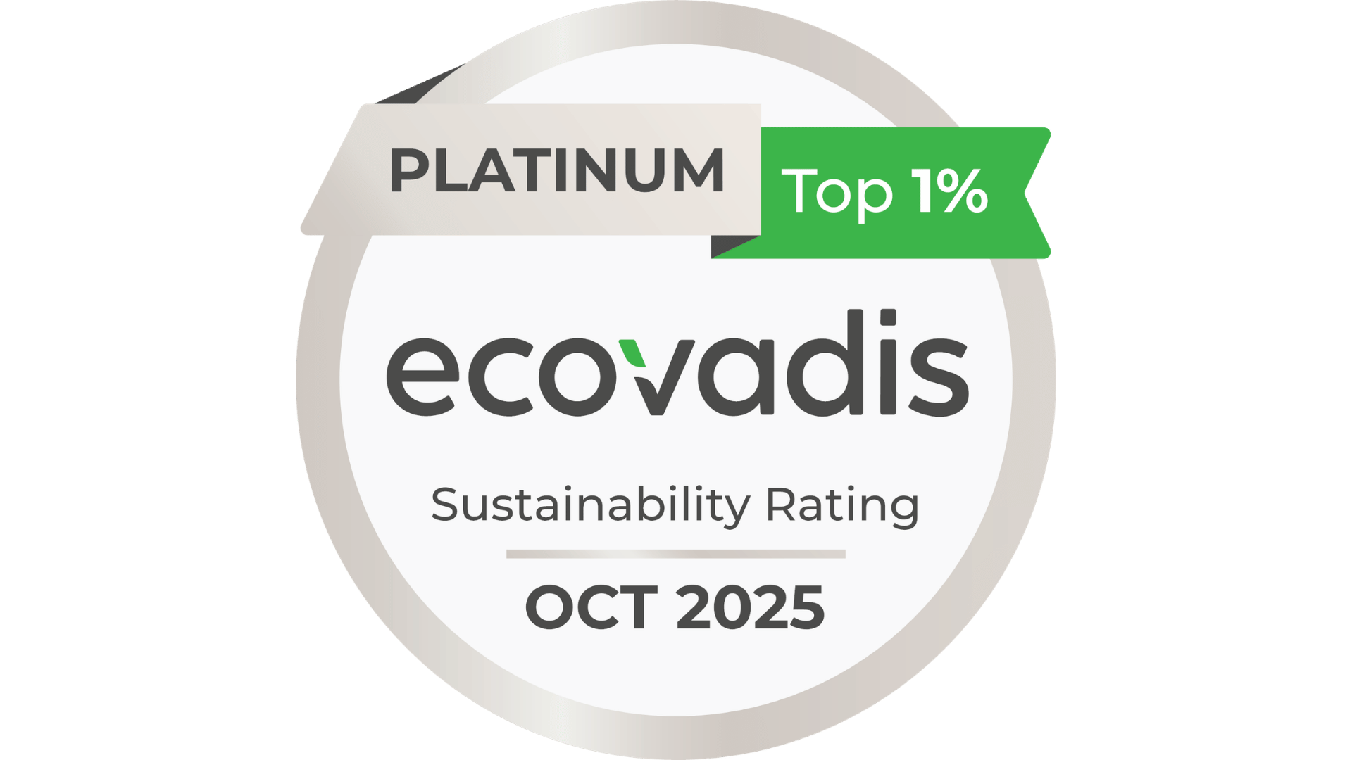 EcoVadis Platinum certification recognizing Caldic US' leadership in sustainability, responsible sourcing and ESG performance